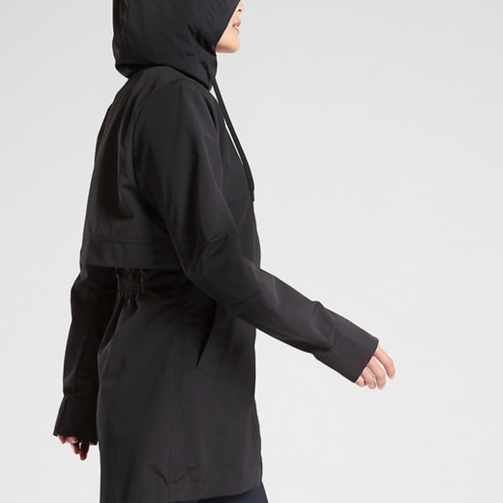 New Athleta Forecast Rain Shell Jacket Coat Black Large NWT - Picture 4 of 6